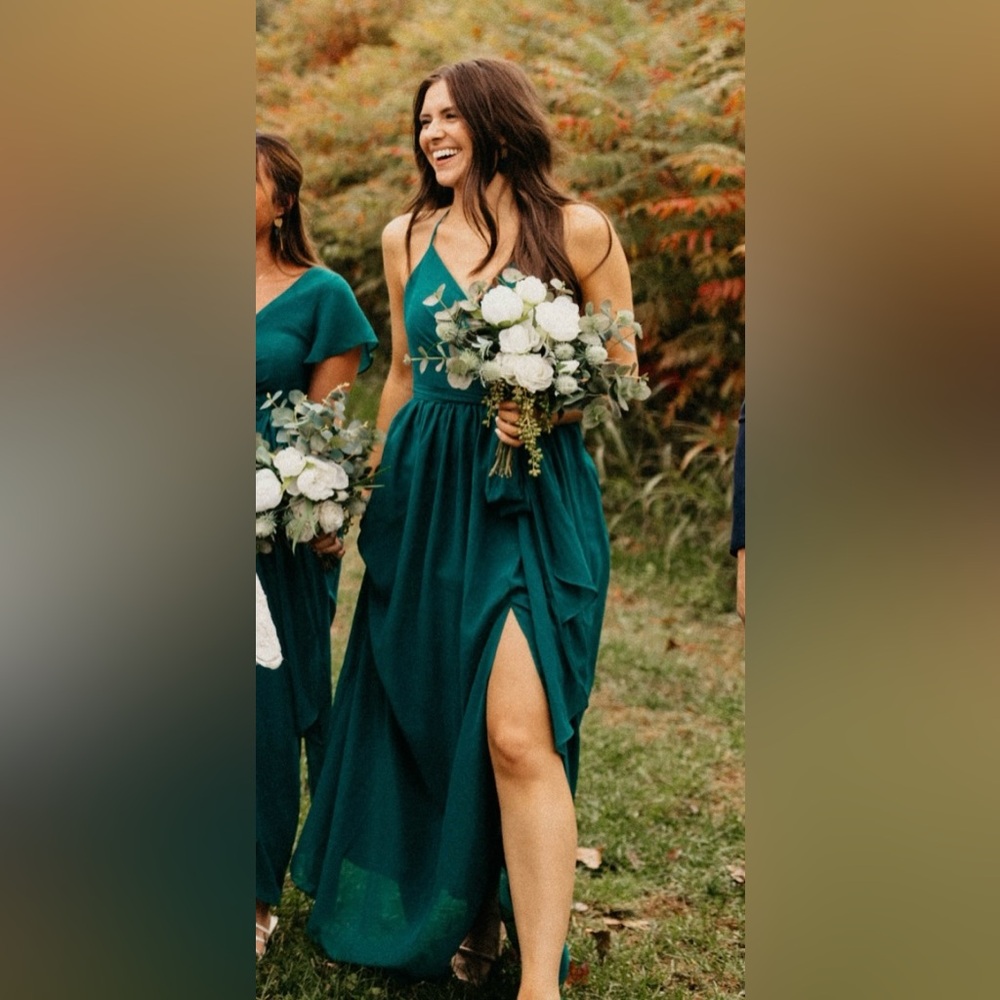 Revelry: Hannah Chiffon Faux Wrap Dress - bridesmaid, prom, formal, wedding